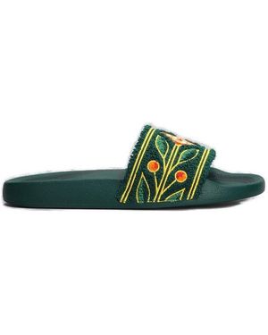 CASABLANCA Laurel Terry Sliders - Green