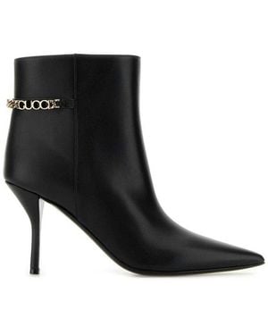 Gucci Leather Signoria Ankle Boots - Black