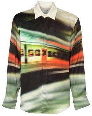 MSGM Graphic Printed Shirt - Green