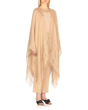 Fabiana Filippi Fringe Wrap Coat - Natural