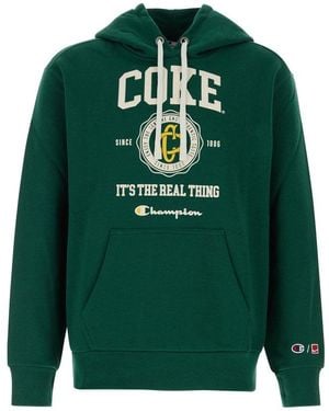 Champion Long Sleeves Printed Hoodie - Green