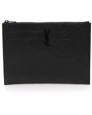 Saint Laurent Monogram Tablet Holder Pouch - Black