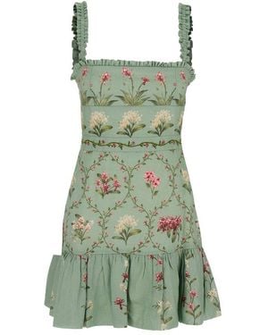 Agua Bendita Nieve Floral Dress - Green