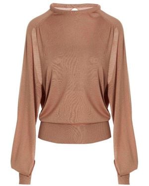 Ramael Cut Out Detail Jumper Top - Brown