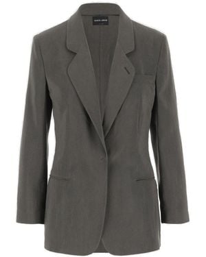 Giorgio Armani Silk Blend Jacket - Grey