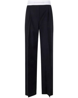 Alexander Wang Logo Waistband Detailed Pants - Blue