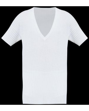 MM6 by Maison Martin Margiela V-Neck Knitted Top - Black