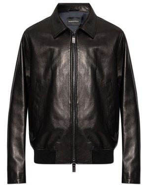 Emporio Armani Leather Jacket - Black