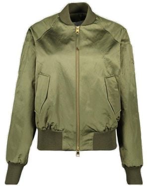 Ami Paris Satin De Coeur Bomber Jacket - Green