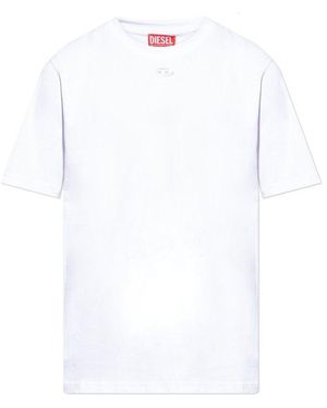 DIESEL Oval-D Logo Cut-Out Crewneck T-Shirt - White