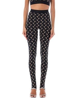 Marine Serre Allover Moon Leggings - Black