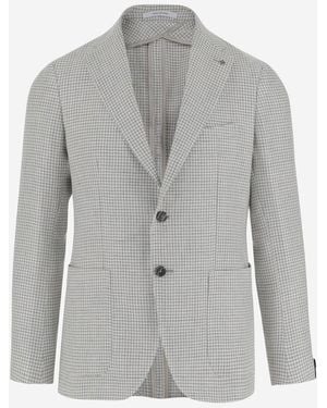 Tagliatore Houndstooth Blazer Jacket - Grey