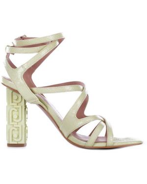 Liu Jo Branded Heel Sandals - Metallic