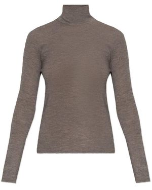 Lisa Yang Long Sleeve Turtleneck Top - Brown