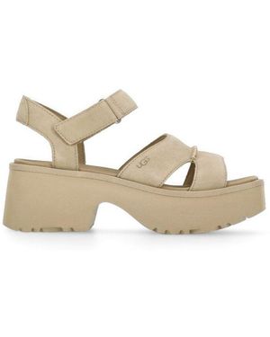 UGG Ankle Strap Wedge Sandals - Natural
