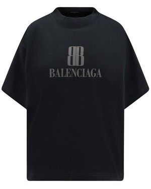 Tシャツ・カットソー Balenciaga T-Shirt Over Painted Black In Vintage Jersey T-Shirt over Painted black in vintage jersey | Parallel