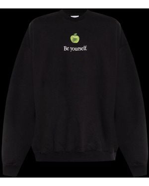 Vetements Be Yourself Printed Crewneck Sweatshirt - Black