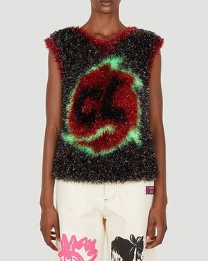 Chopova Lowena Shimmer Knit Vest - Red