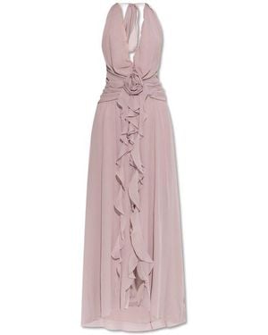 Blumarine Floral Detail Halter Dress - Pink