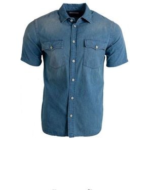 Prada Short-Sleeved Denim Shirt - Blue