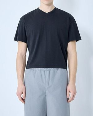 Rier V Neck Jersey T-Shirt - Blue