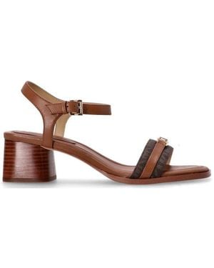 Michael Kors Mandy Signature Logo Sandals - Brown