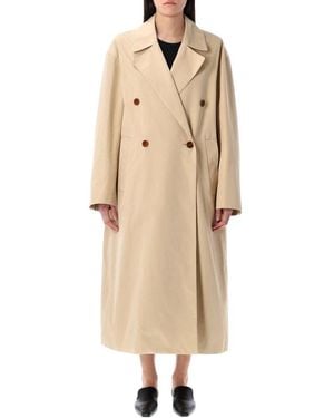 Low Classic Double-Breasted Trench Coat - Natural