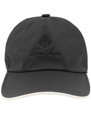 Loro Piana Logo Embroidered Baseball Cap - Black