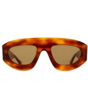 Bottega Veneta Geometric Frame Sunglasses - Orange