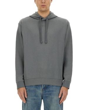 HUGO Boss Logo-Printed Drawstring Hoodie - Gray