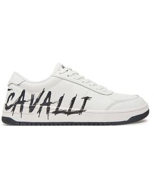 Just Cavalli Logo-Printed Lace-Up Sneakers - White