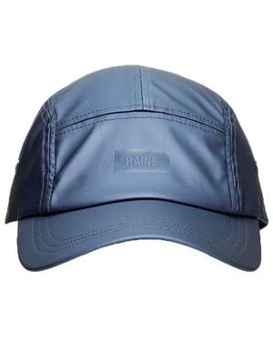 Rains 5 Panel Logo Embossed Cap - Blue