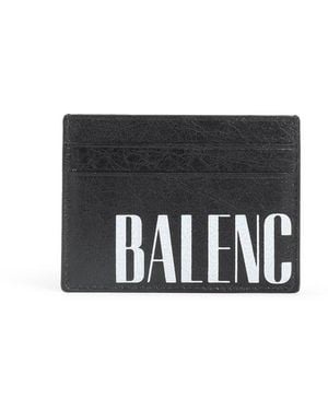 Balenciaga Logo Printed Card Holder - Black