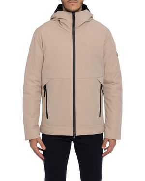 Peuterey Logo-Patch Zipped Hooded Jacket - Natural