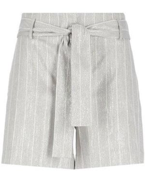 D.exterior Striped Tie-Waist Shorts - White