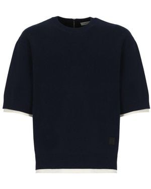 Lanvin Cotton Knit Top - Blue