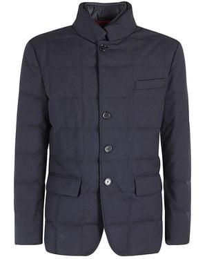 Fay Quilted Blazer Jacket - Blue