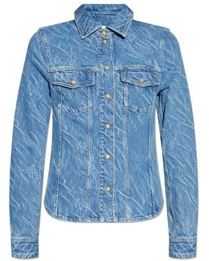 Ganni Long-Sleeved Denim Shirt - Blue
