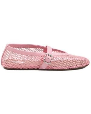 Alaïa Fishnet Ballerina Flats - Pink