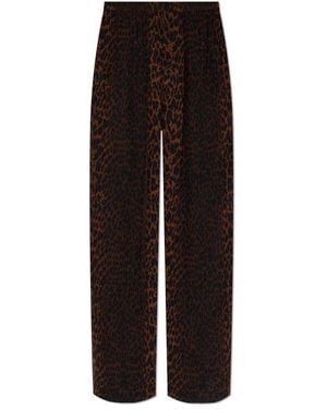 Balenciaga Leopard Printed Pyjama Trousers - Black