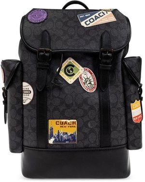 COACH Hitch Classic Signature Backpack - Black