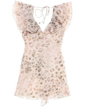 ROTATE BIRGER CHRISTENSEN "Chiffon Mini Dress With R - Natural