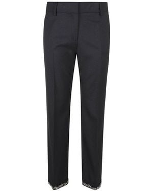 True Royal Embellished Hem Trousers - Blue