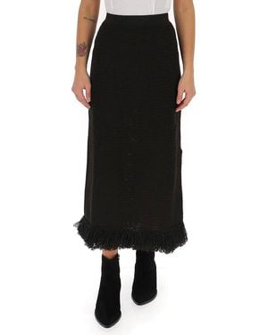 Bottega Veneta Knitted Midi Skirt - Brown