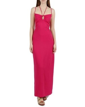 P.A.R.O.S.H. Sleeveless Jersey Midi Dress - Pink