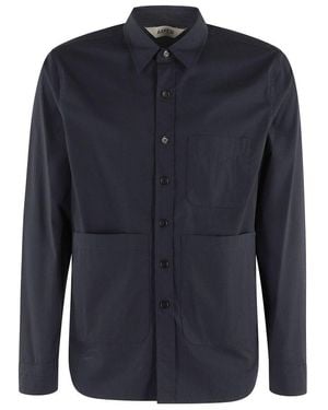 Aspesi Long-Sleeved Shirt With Central Button Closure - Blue
