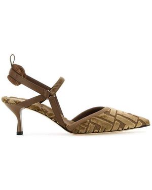 Fendi Braided Slingback in Brown | Lyst