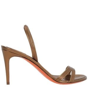 Santoni Open-Toe Slingback Sandals - Metallic