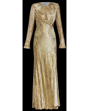 Self-Portrait Metallic-Effect Maxi Dress - Black