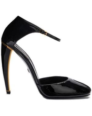 Roberto Cavalli Fang Heel Ankle-Strap Pumps - Black
